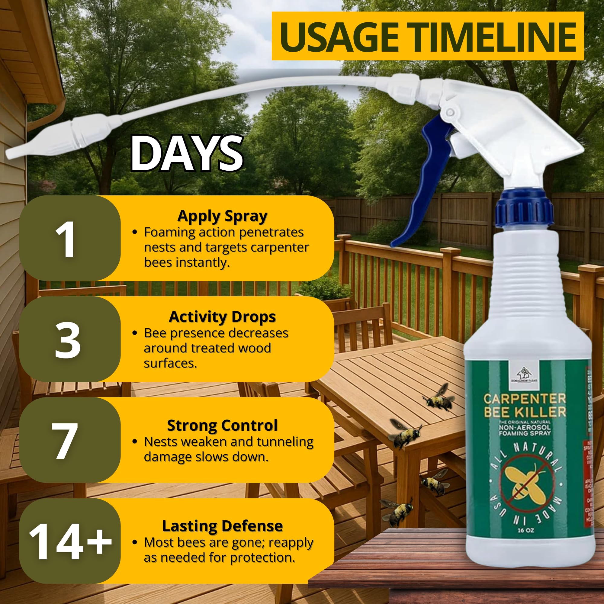 Donaldson Farms Carpenter Bee Spray application demonstration