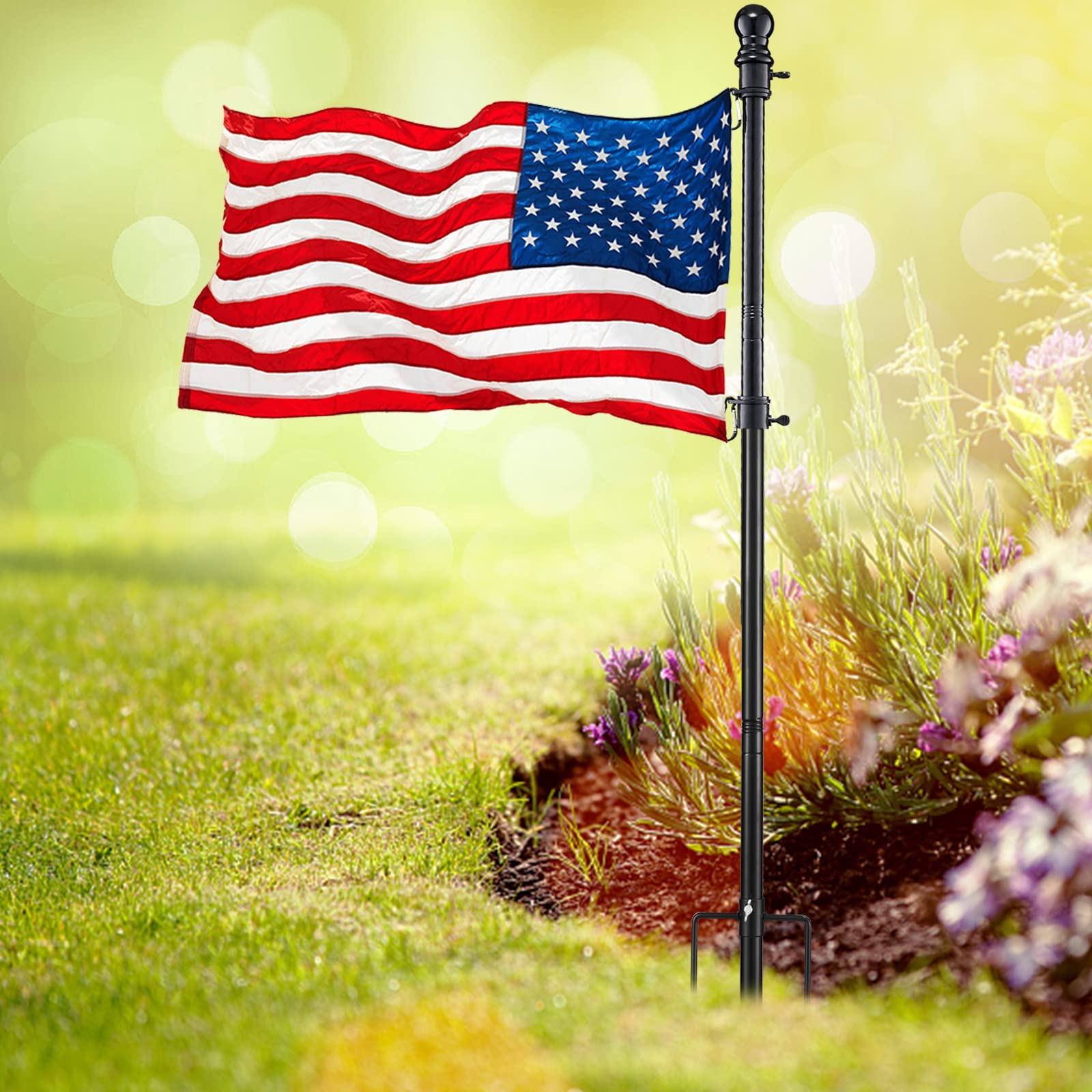 DonSail 3x5FT American flag attached to flag pole