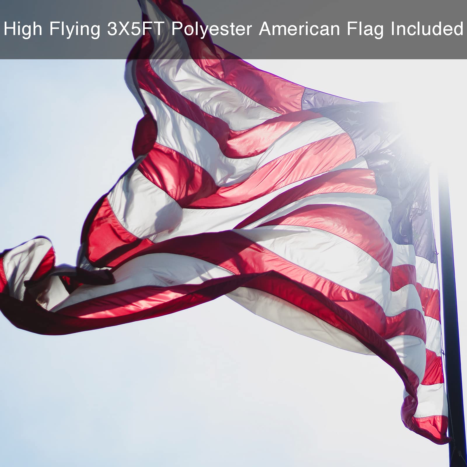 DonSail flag pole with adjustable height in yard