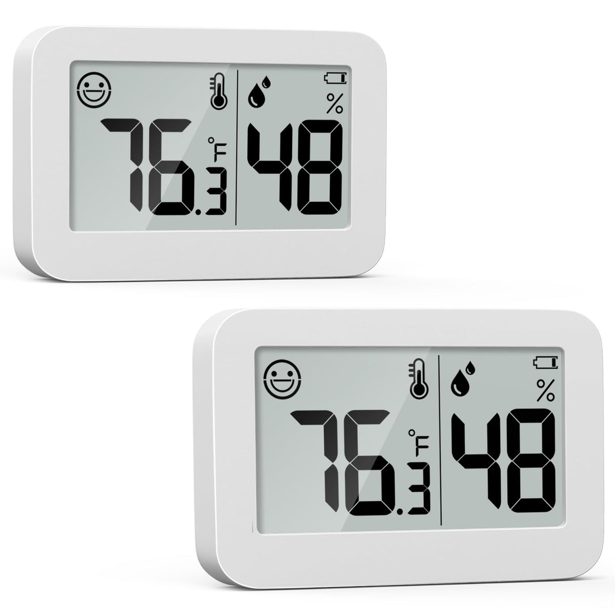 DOOMAY Mini Hygrometer Indoor Thermometer front view displaying temperature