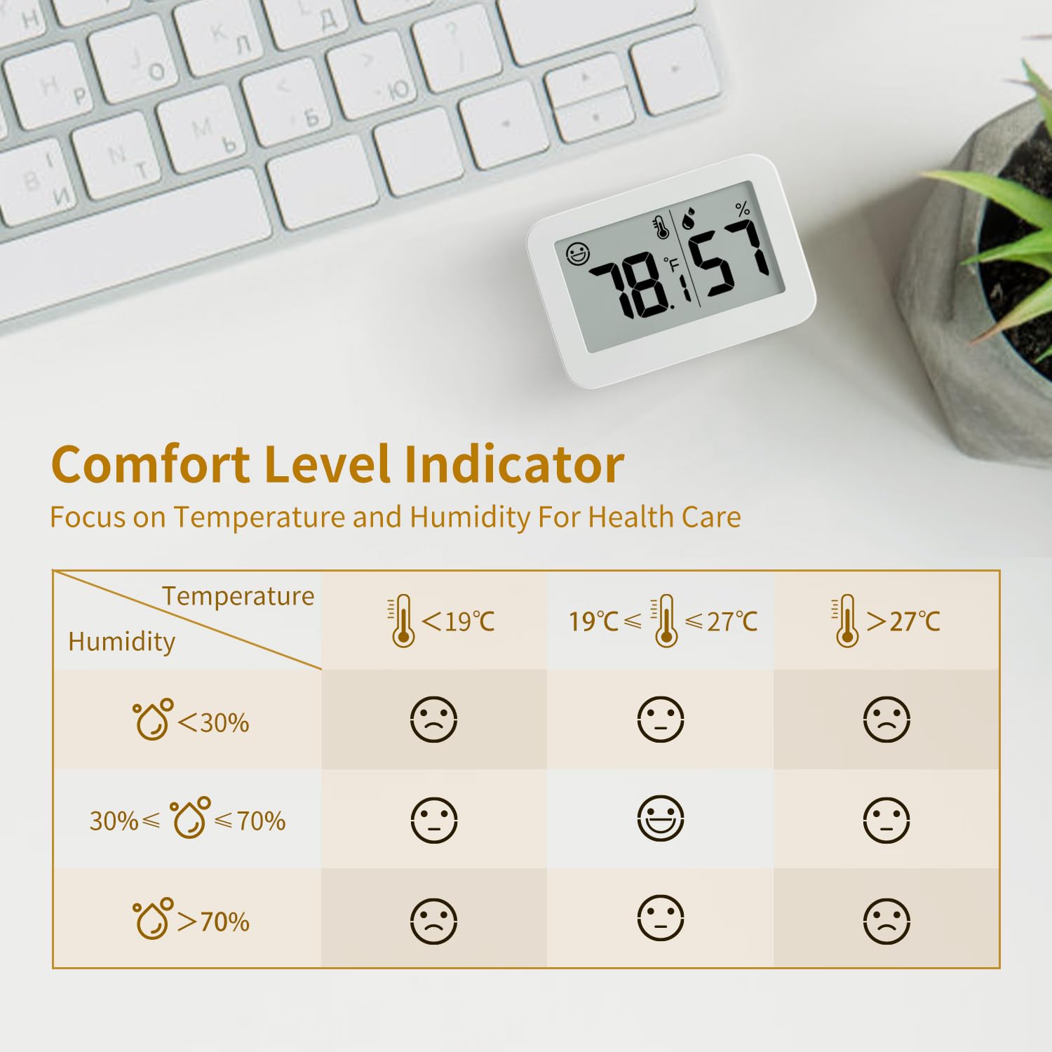 DOOMAY Mini Hygrometer Indoor Thermometer in a home setting