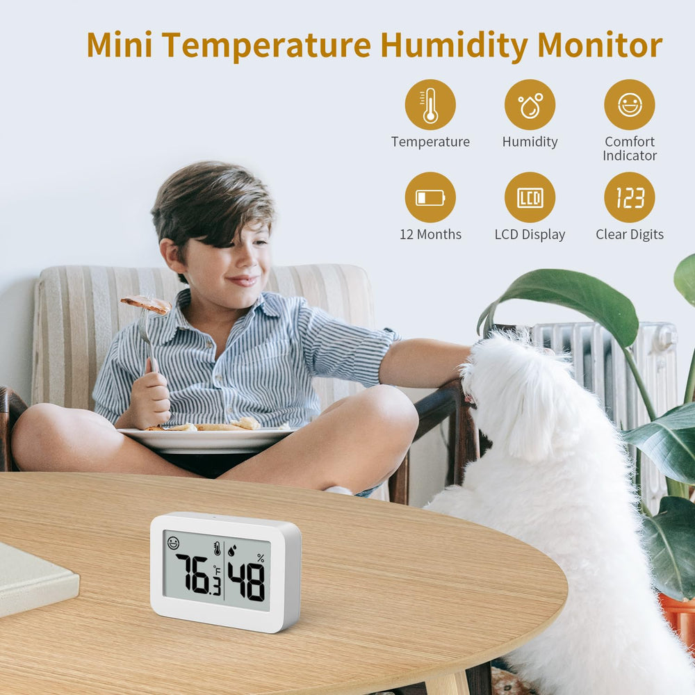 DOOMAY Mini Hygrometer Indoor Thermometer side view with 3M sticker