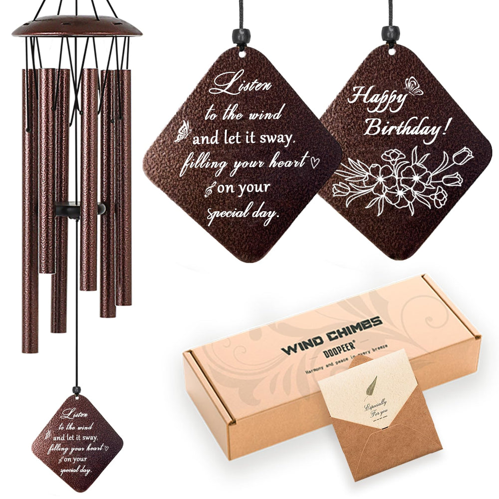 Doopeer 32-inch bronze wind chime front view