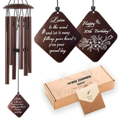 Doopeer 32-inch wind chime in bronze tone hanging outdoors