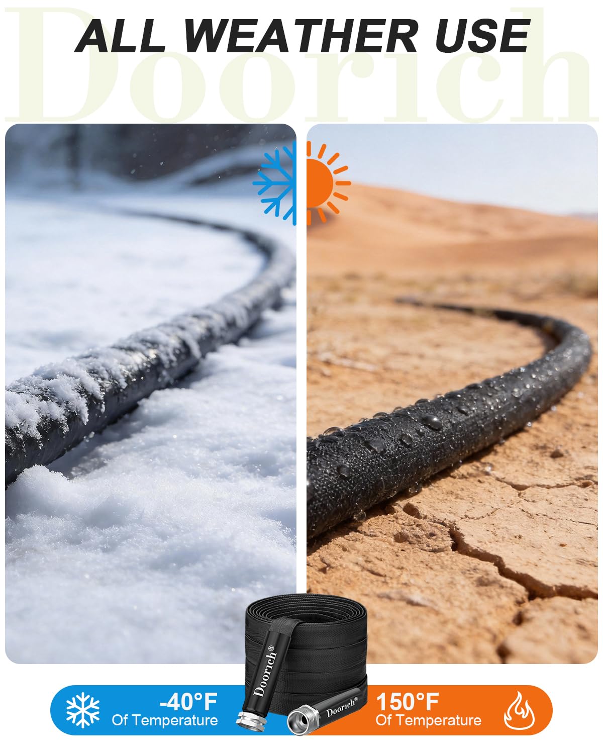 Doorich Garden Hose displaying marine-grade durability