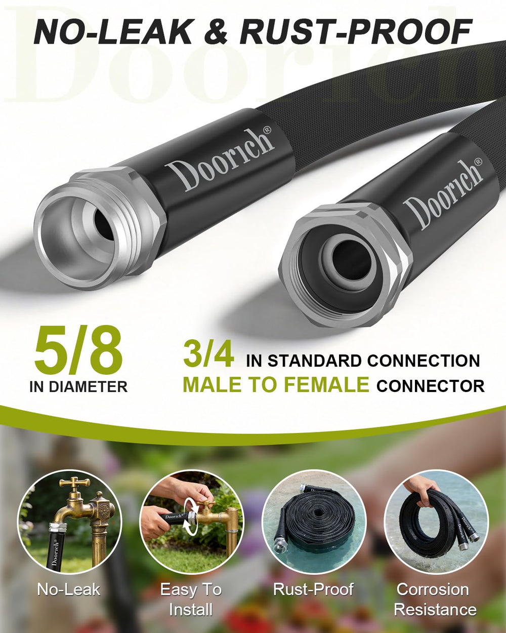 Doorich Garden Hose flat design for easy storage