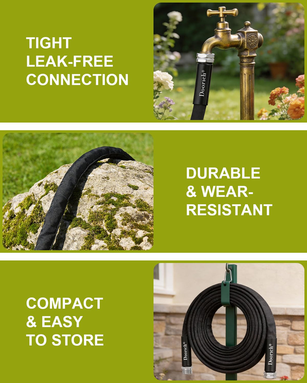 Doorich Garden Hose with leak-proof design