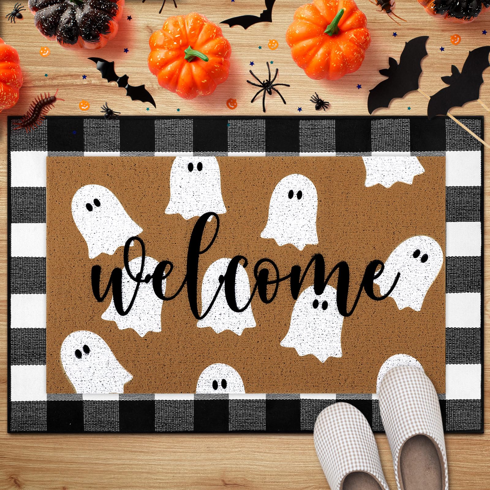 Doormat set in red brown colour scheme