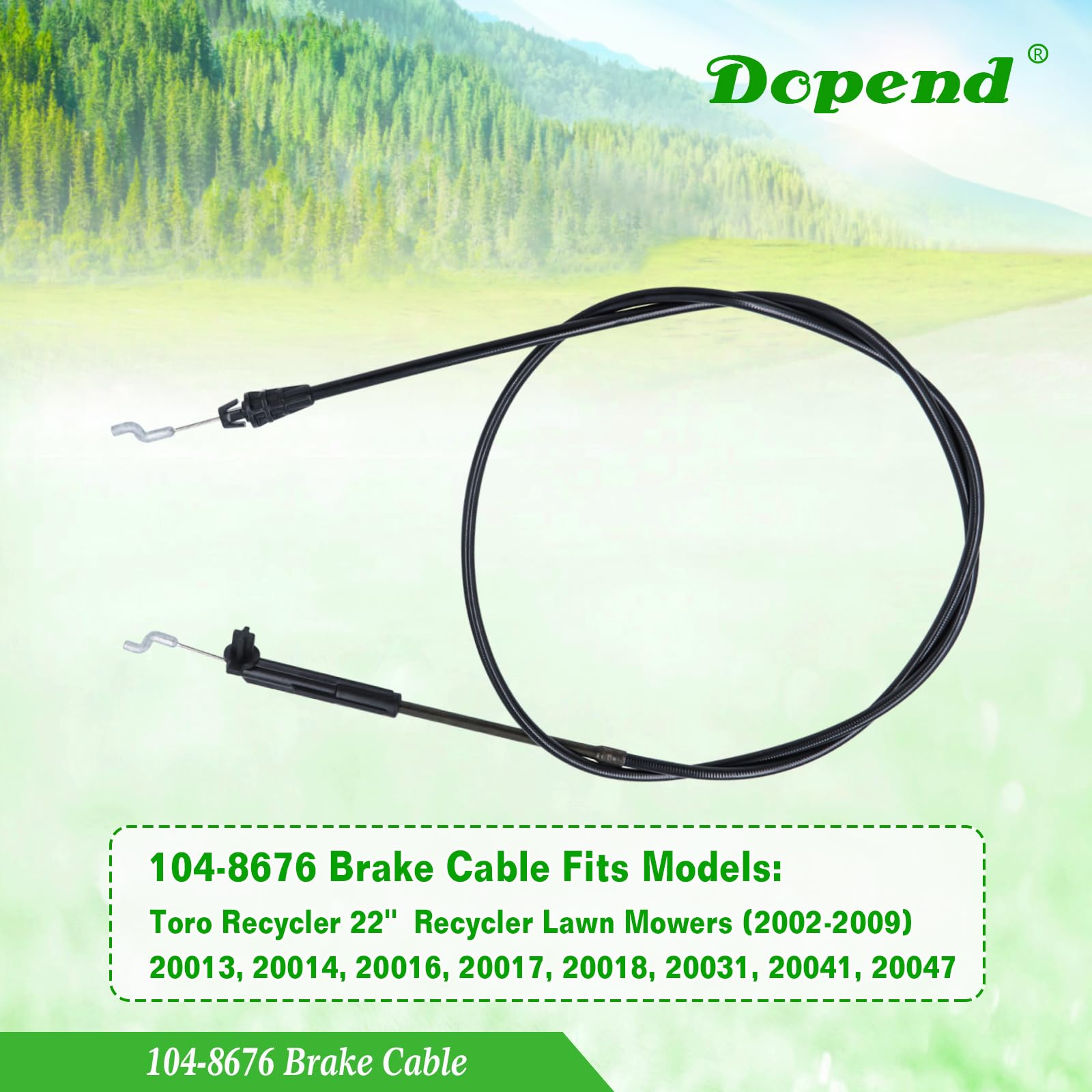 Dopend 104-8676 Brake Cable installed on Toro mower