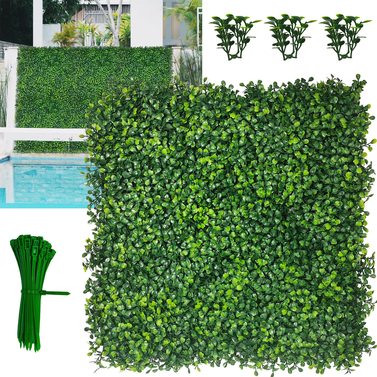 DOPGIB 10x10” Artificial Grass Wall Panel front view