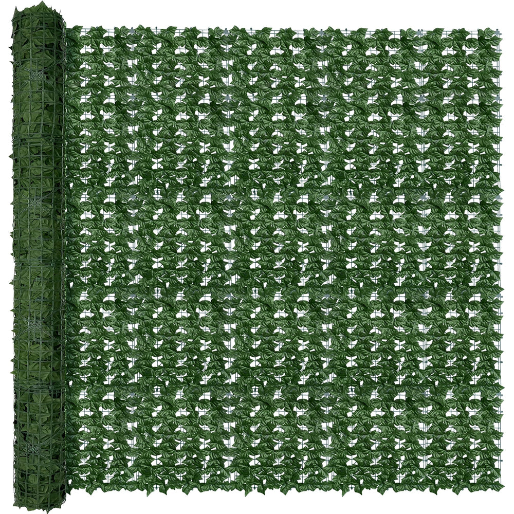 DOPGIB 96x96 artificial ivy privacy fence screen front view