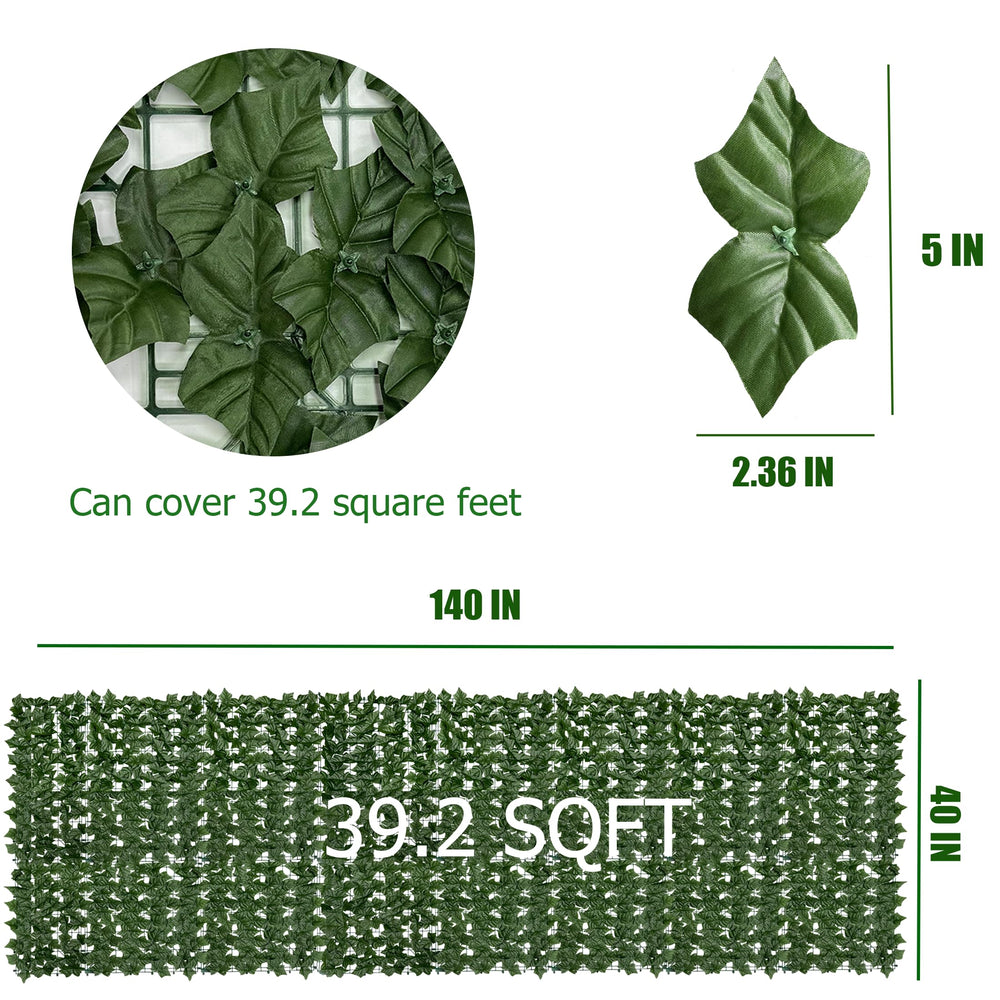 DOPGIB Artificial Ivy Privacy Fence Screen side view