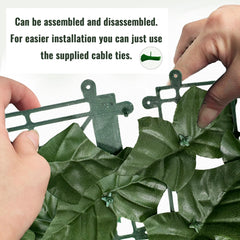 DOPGIB ivy privacy fence screen being installed with cable ties
