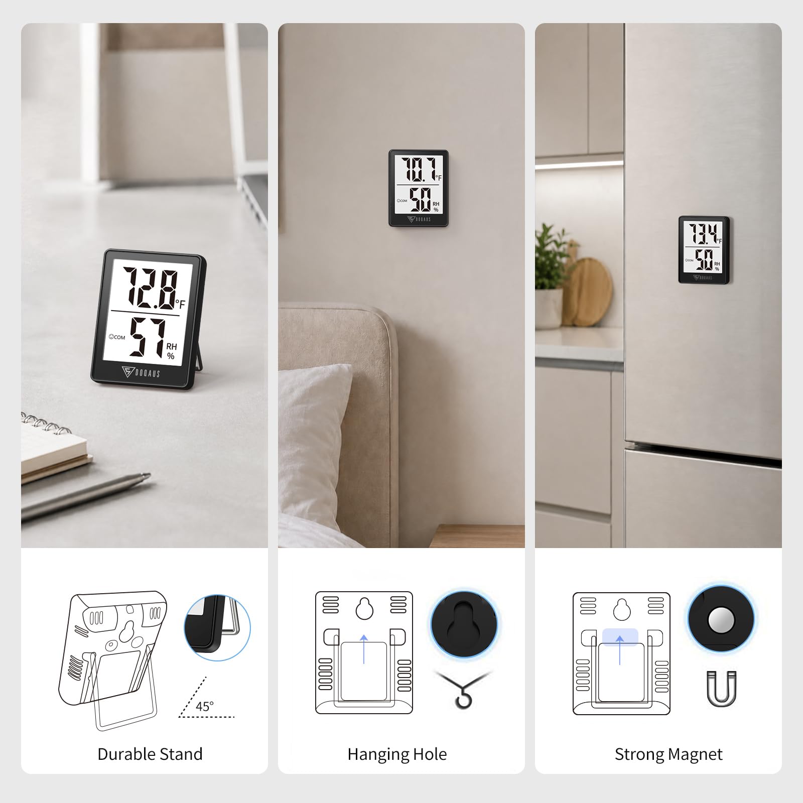 DOQAUS Digital Hygrometer Indoor Thermometer with battery included