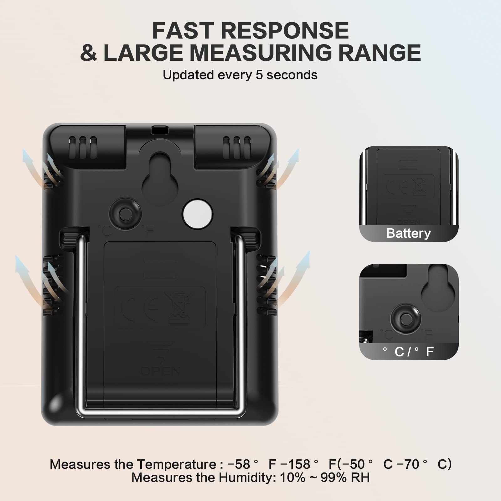DOQAUS Hygrometer compact size in a pocket