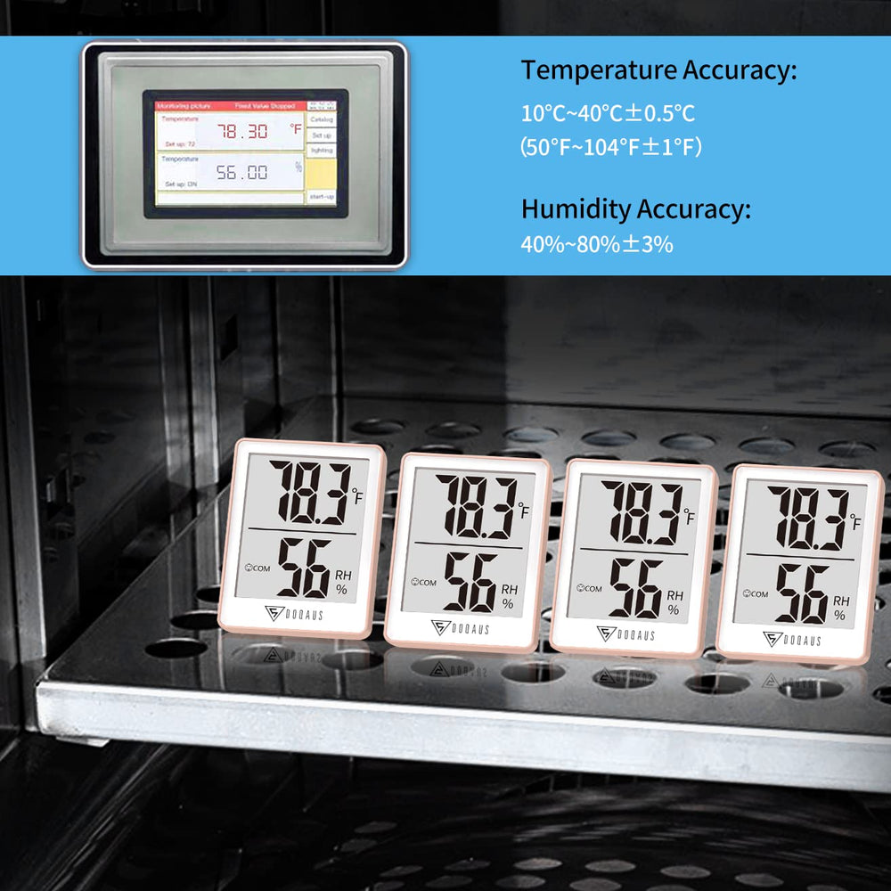DOQAUS hygrometer user manual and batteries included