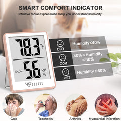 DOQAUS hygrometer with air comfort indicator icons
