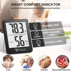 DOQAUS Hygrometer with mounting options displayed