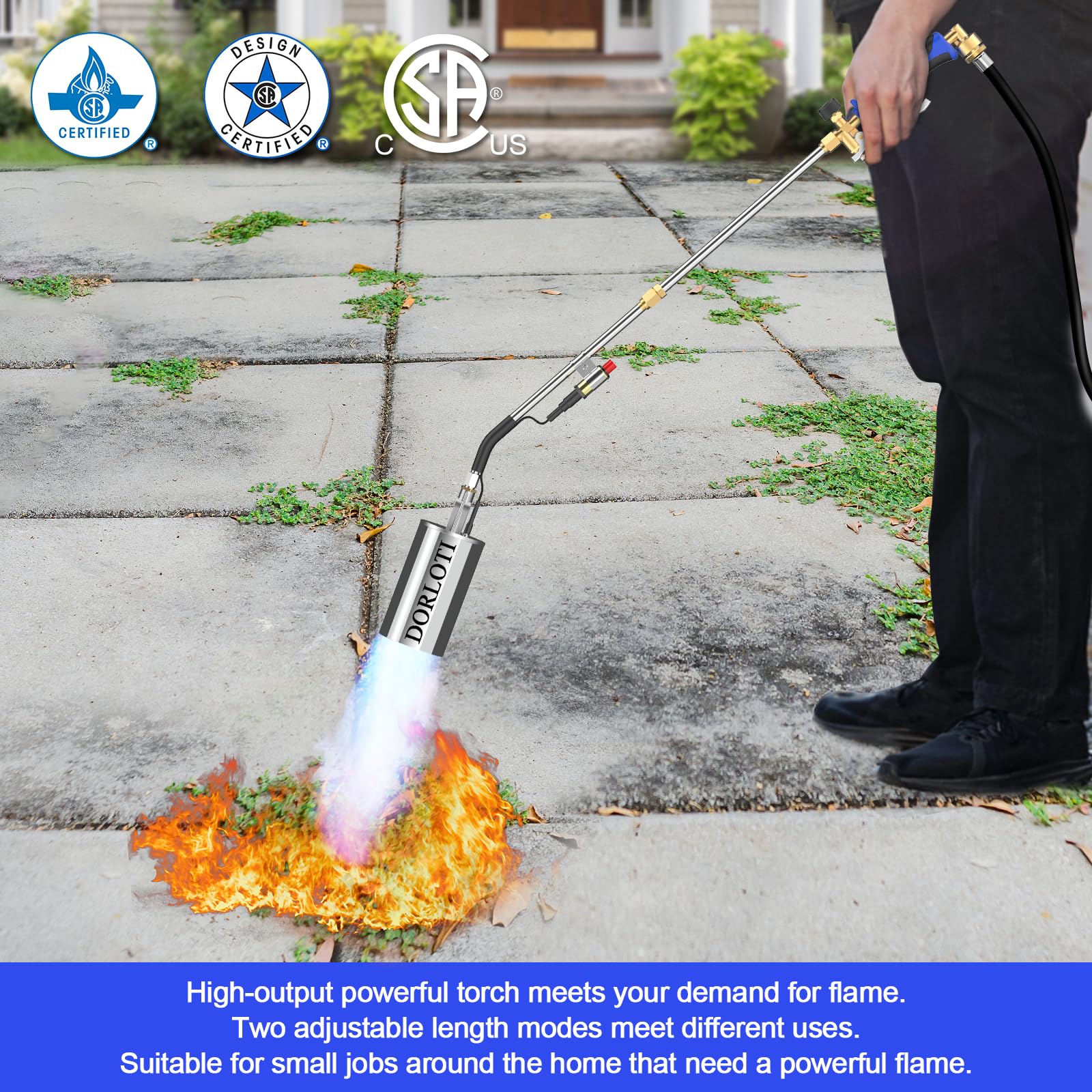 DORLOTI propane torch demonstrating powerful flame