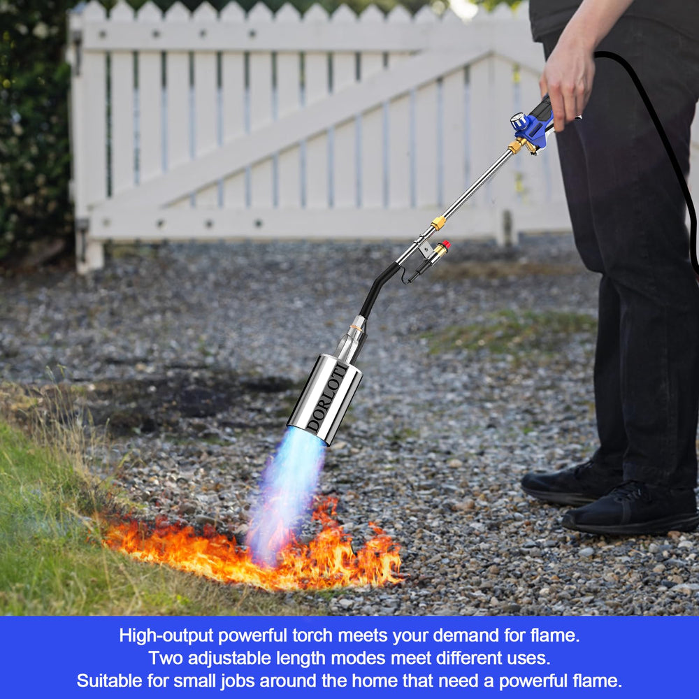 DORLOTI propane torch showing flame control features