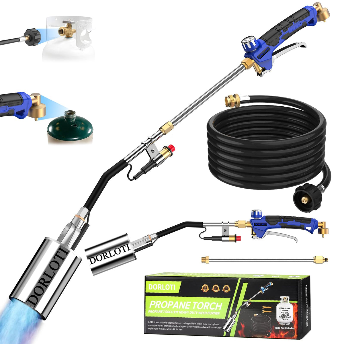 DORLOTI Propane Torch Weed Burner Kit front view