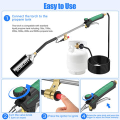 DORLOTI propane torch with ergonomic handle
