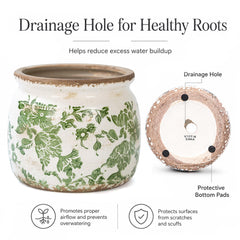 Dosayes Vintage Ceramic Flower Pot with tray included