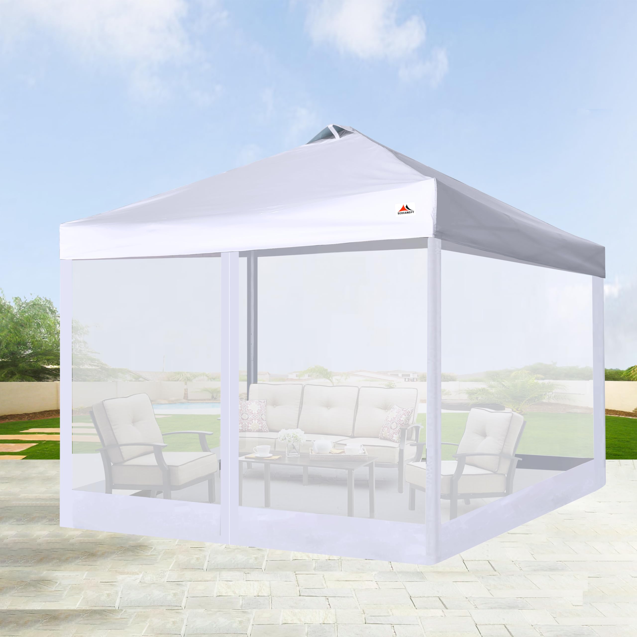 Double door feature on SCOCANOPY mesh sidewall