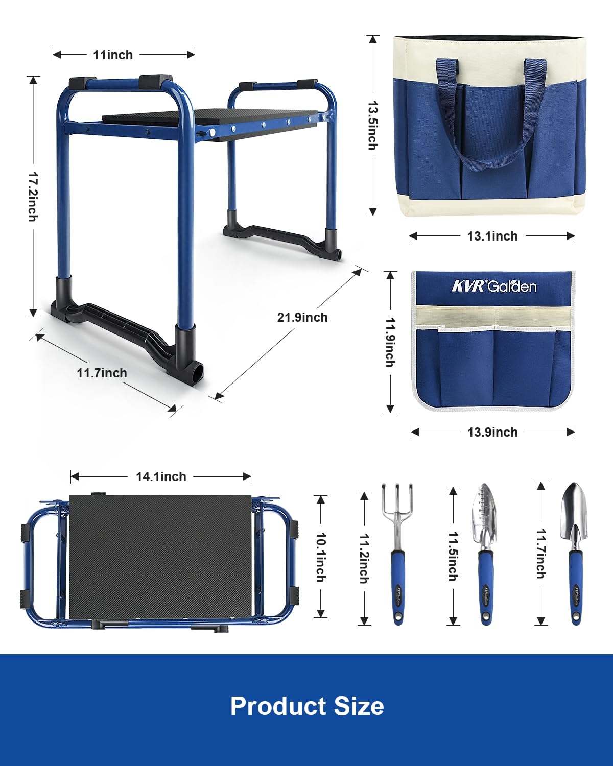 Double-layer tote bag included with KVR Garden Kneeler