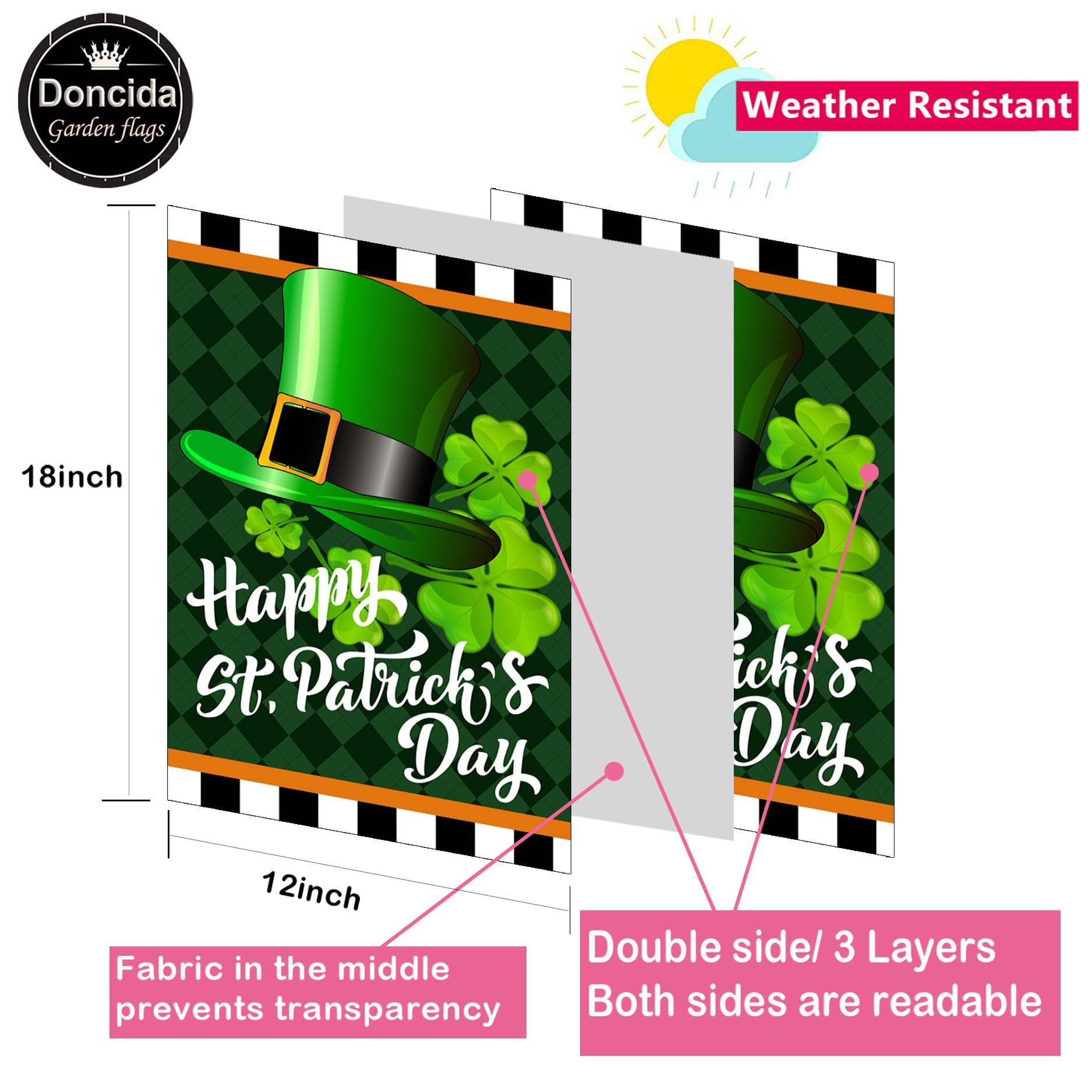 Double-sided garden flags in multicolor, 12.5x18 inches