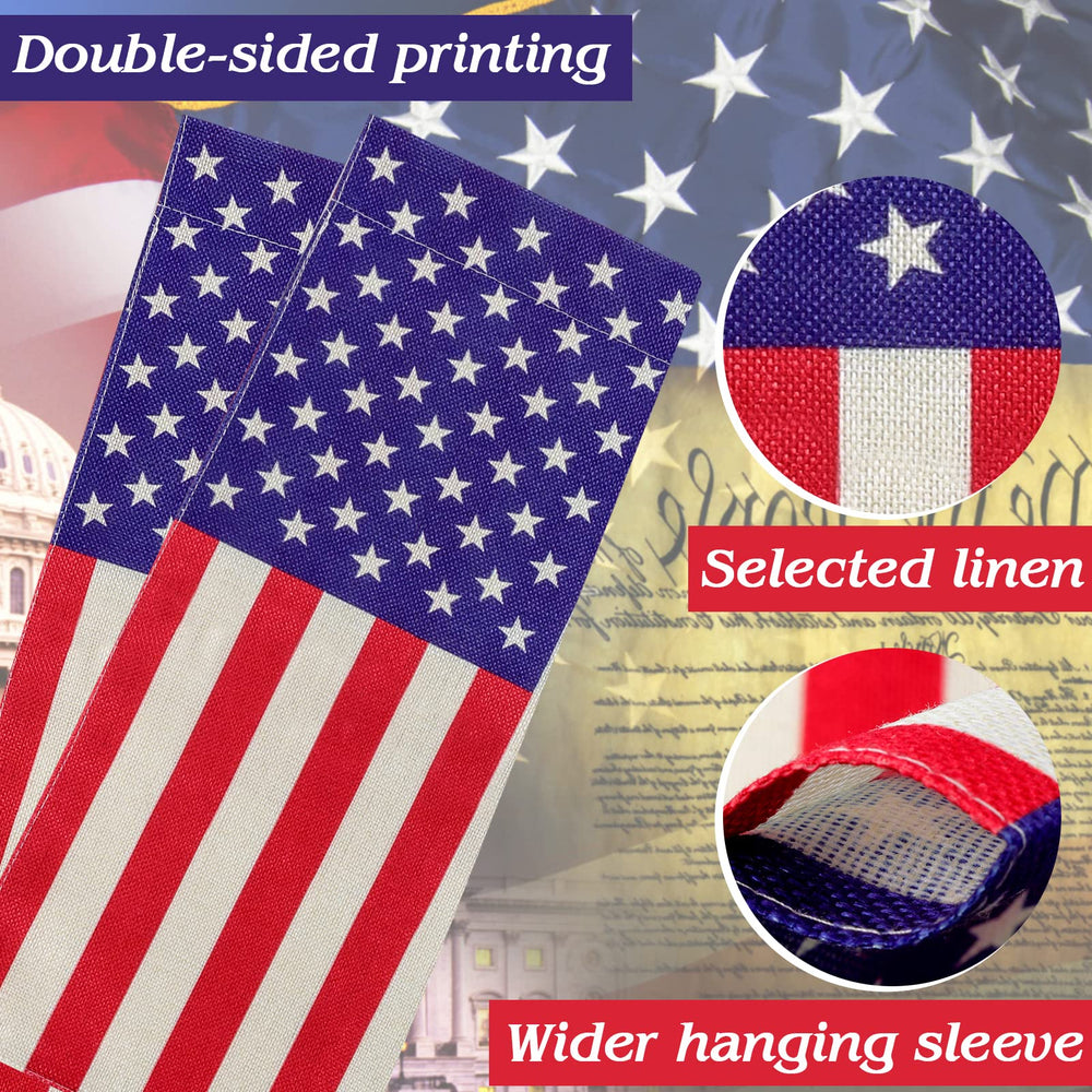 Double-sided URSKYTOUS American Garden Flag on display