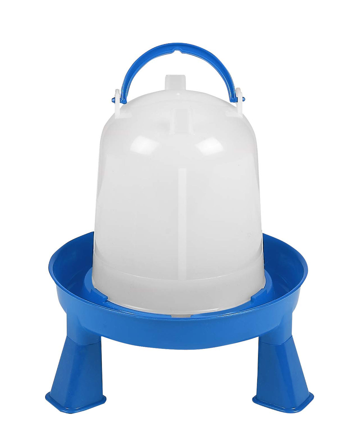 Double-Tuf Poultry Waterer front view, multicoloured design with carrying handle
