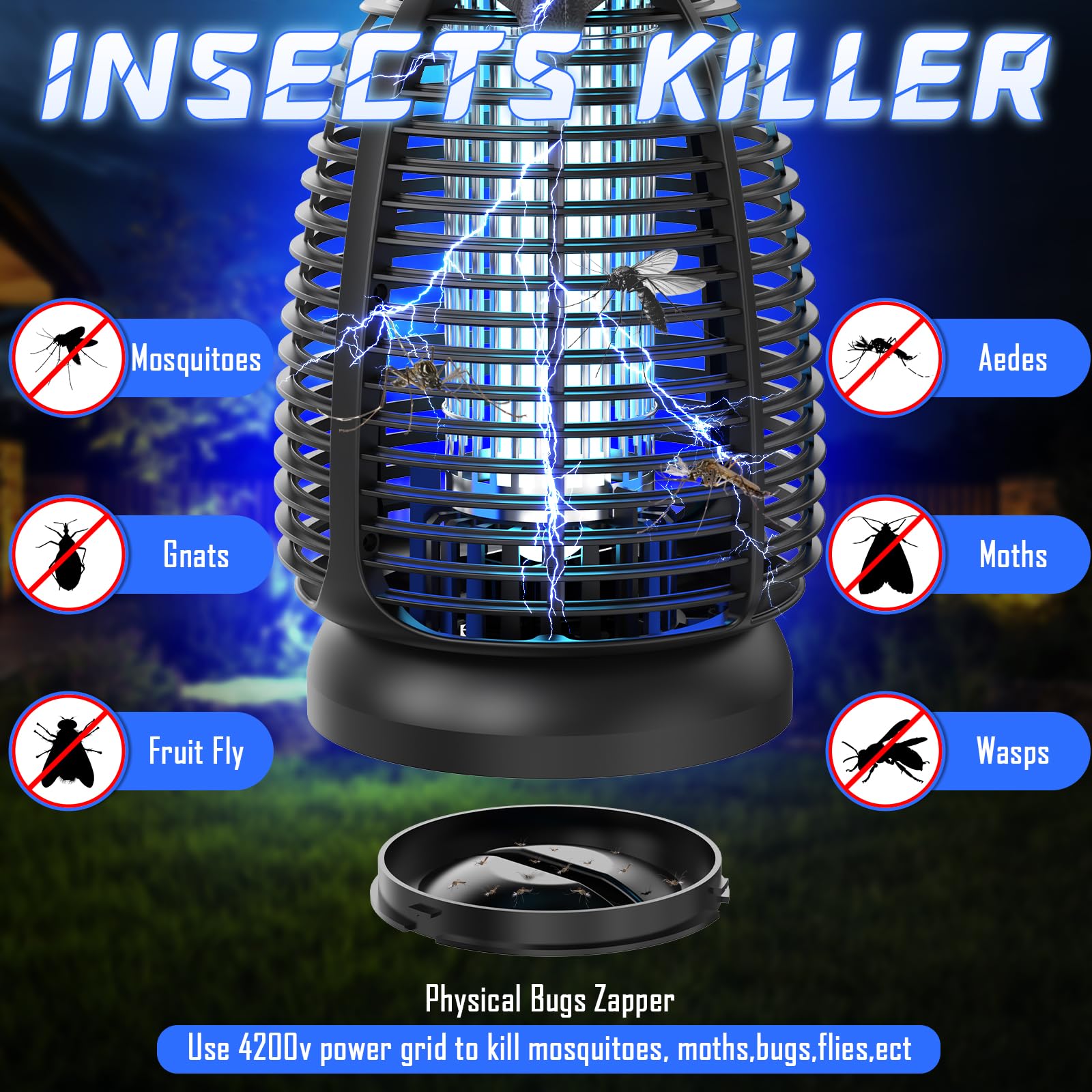 Dovima 4200V Bug Zapper in outdoor patio setting