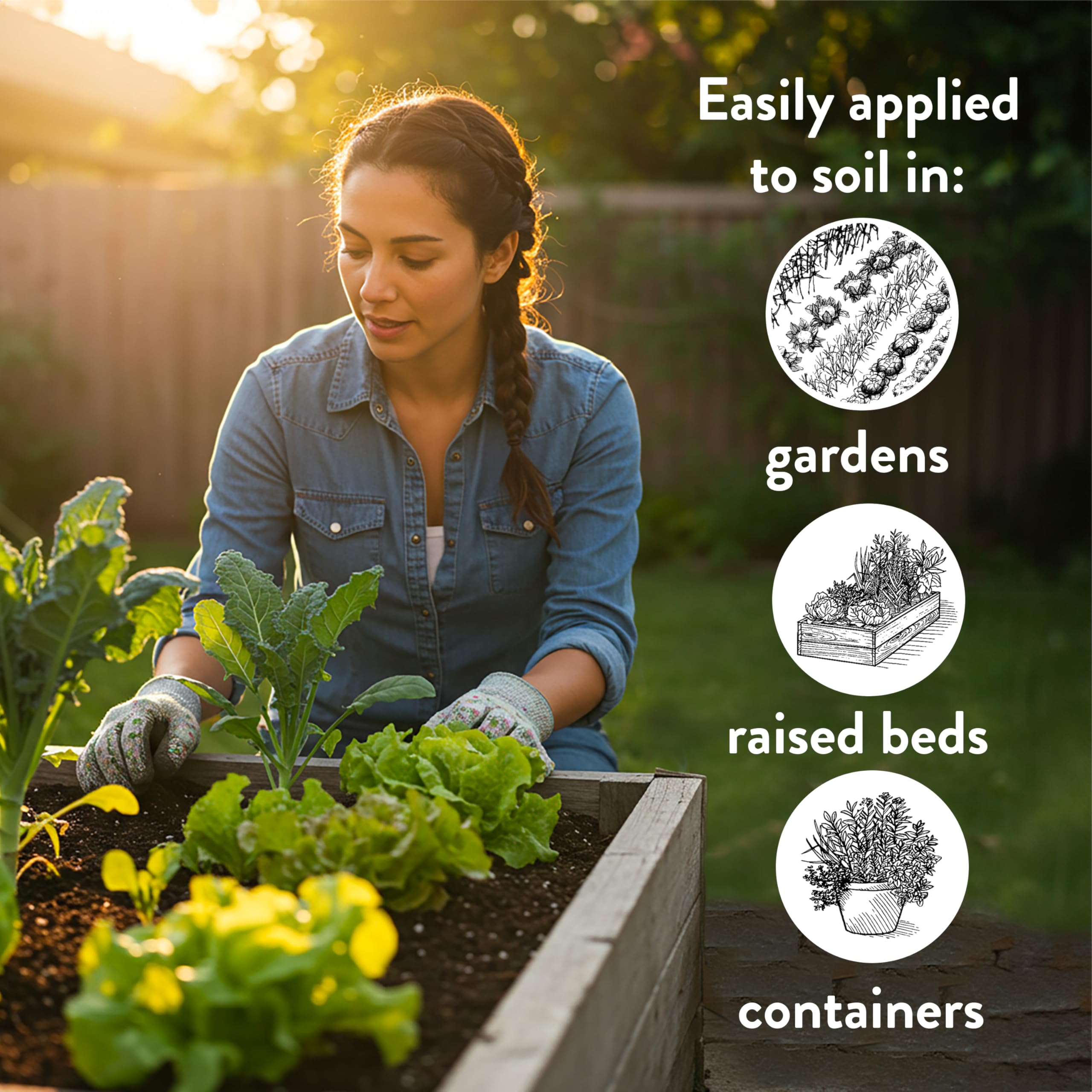 Down To Earth Acid Mix fertilizer in a gardening setup
