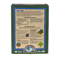 Down To Earth Acid Mix packaging with product details