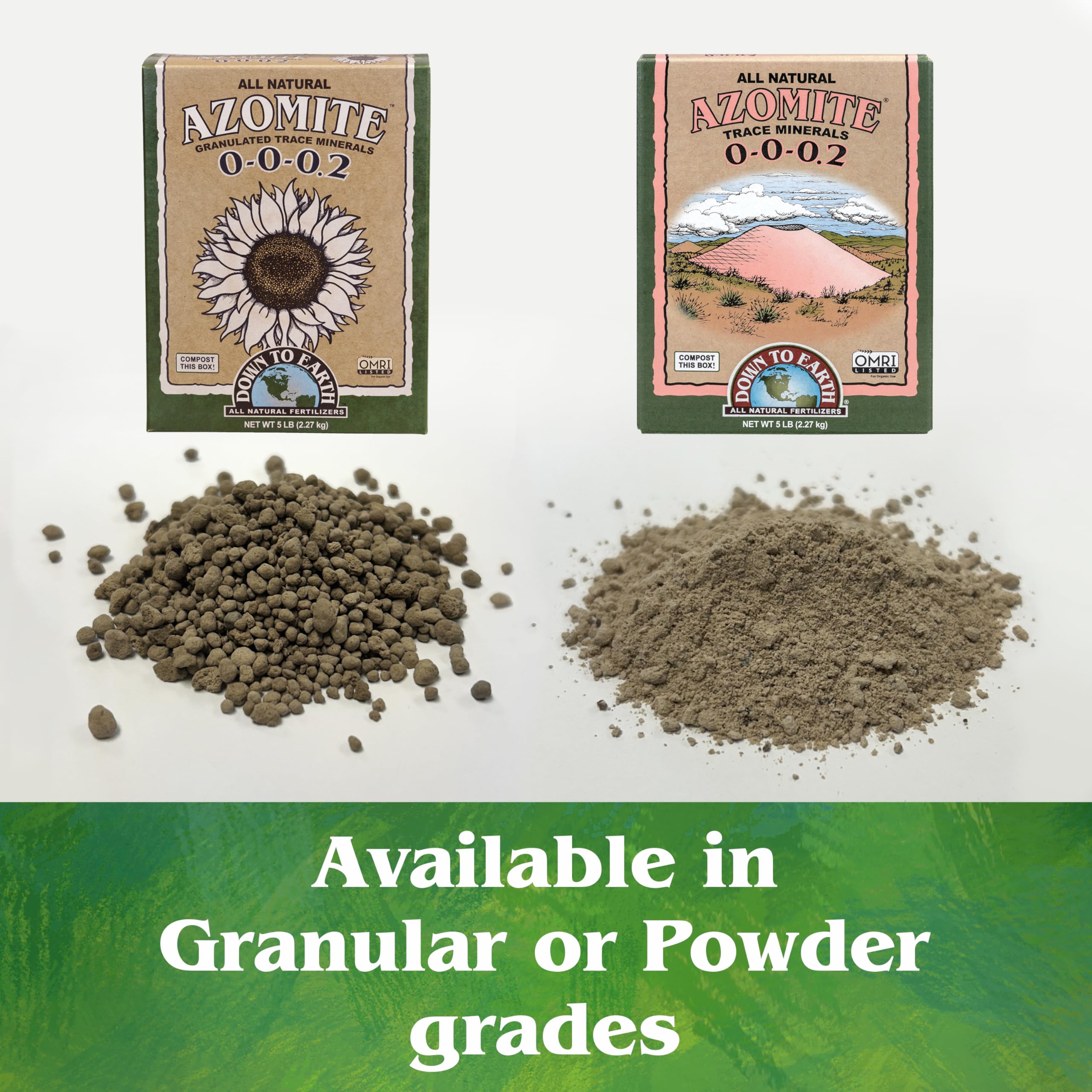 Down To Earth Organic Azomite Minerals Powder close-up of powder texture