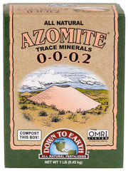Down To Earth Organic Azomite Minerals Powder front view packaging