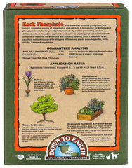 Down To Earth Organic Rock Phosphate packaging side view