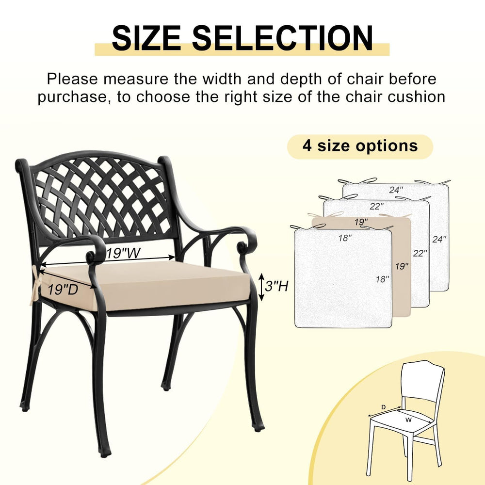 downluxe beige cushion on patio chair