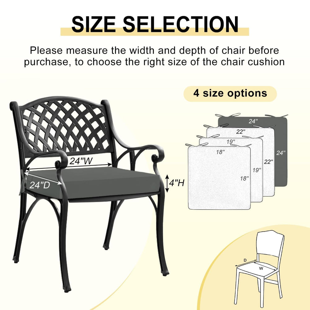 downluxe cushion displayed on patio furniture