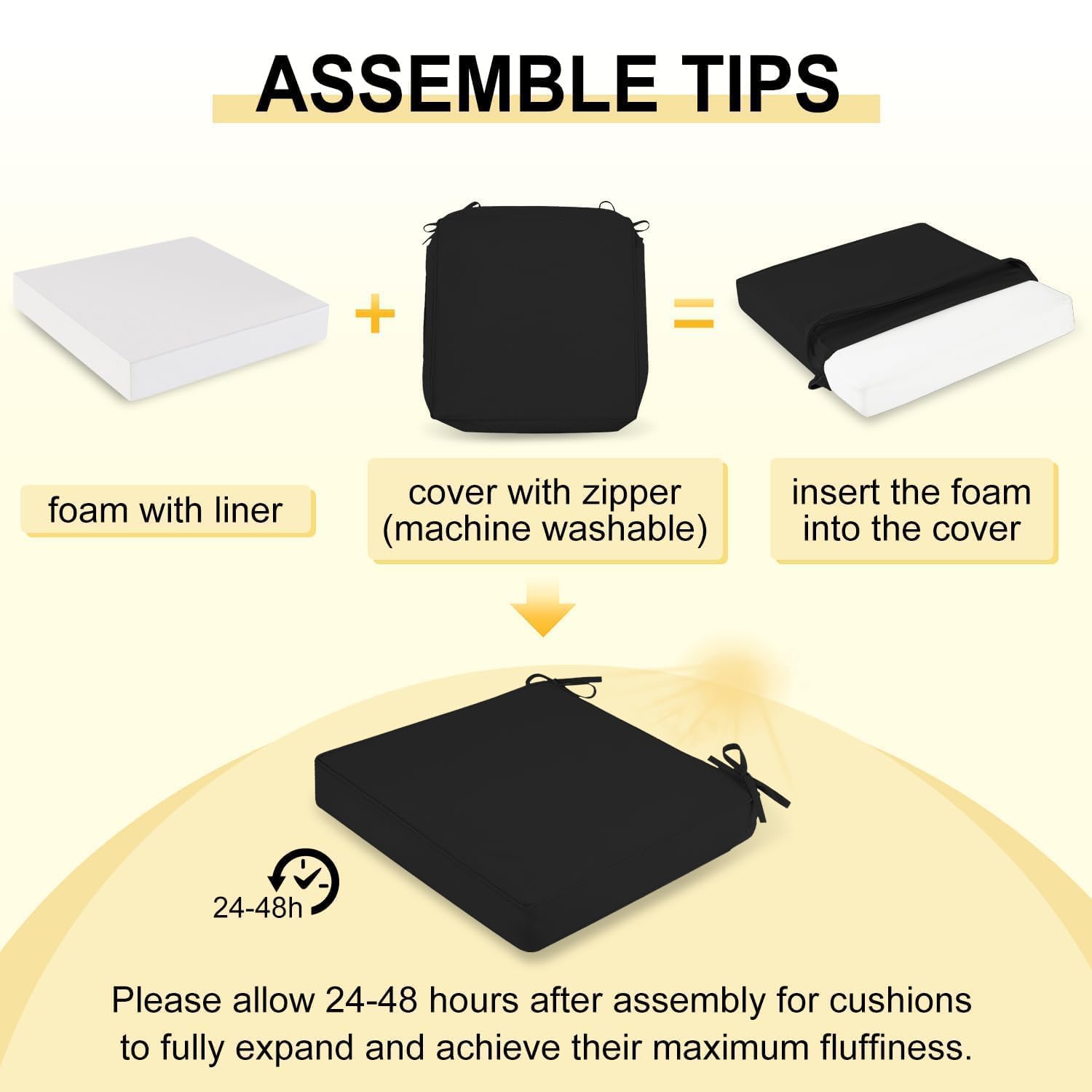 downluxe cushion showing memory foam filling