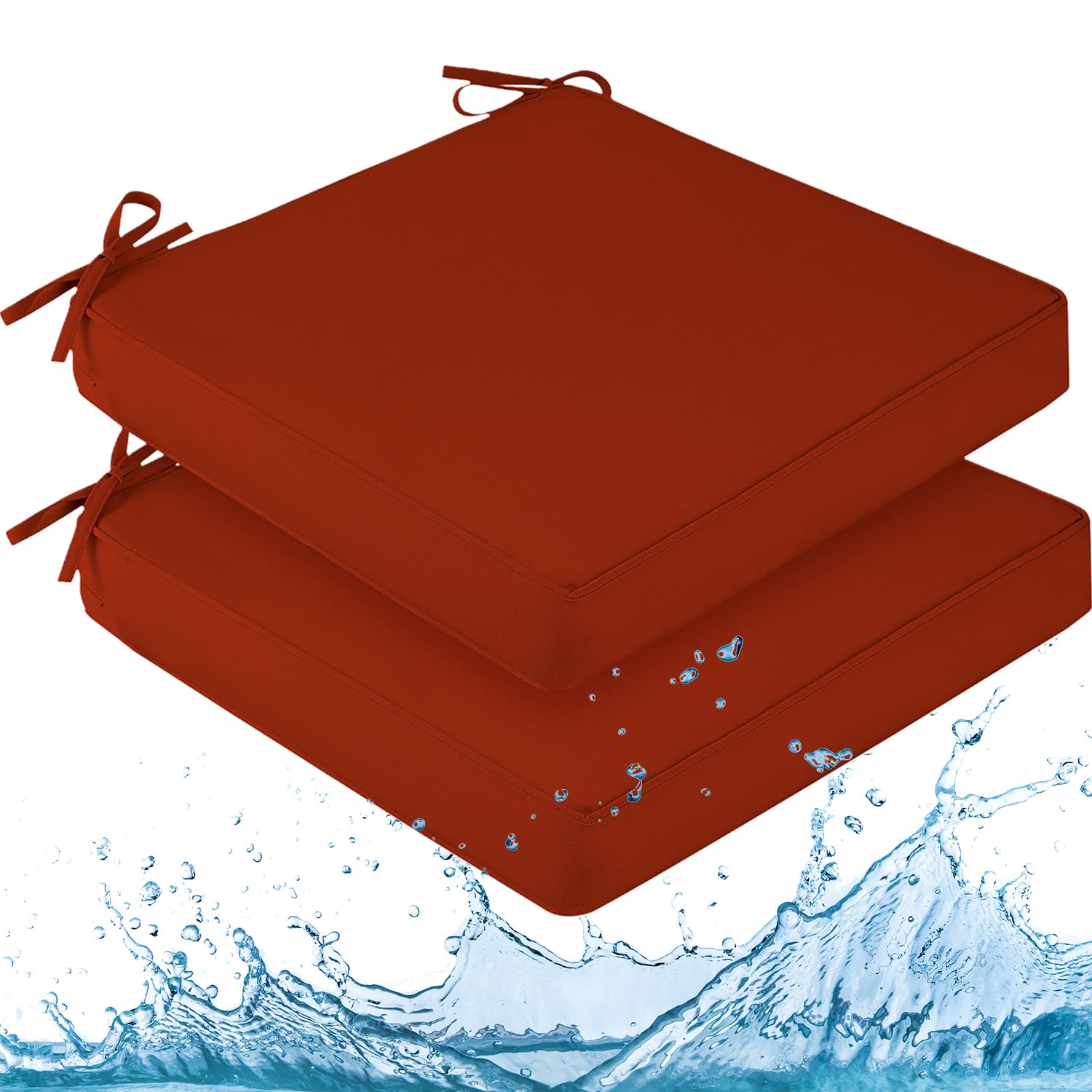 downluxe orange outdoor chair cushion front view