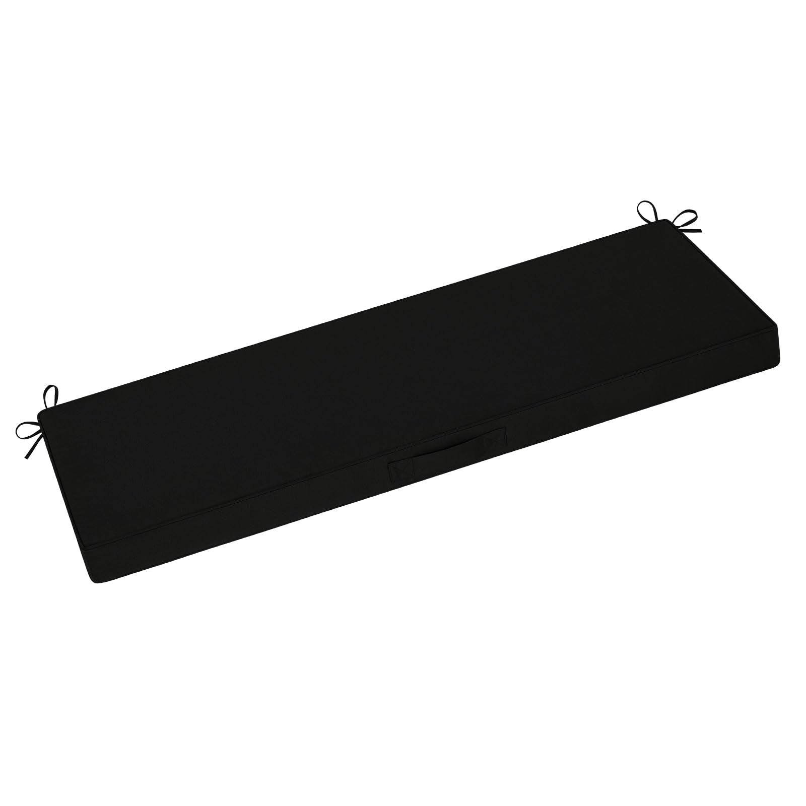downluxe outdoor bench cushion black front view