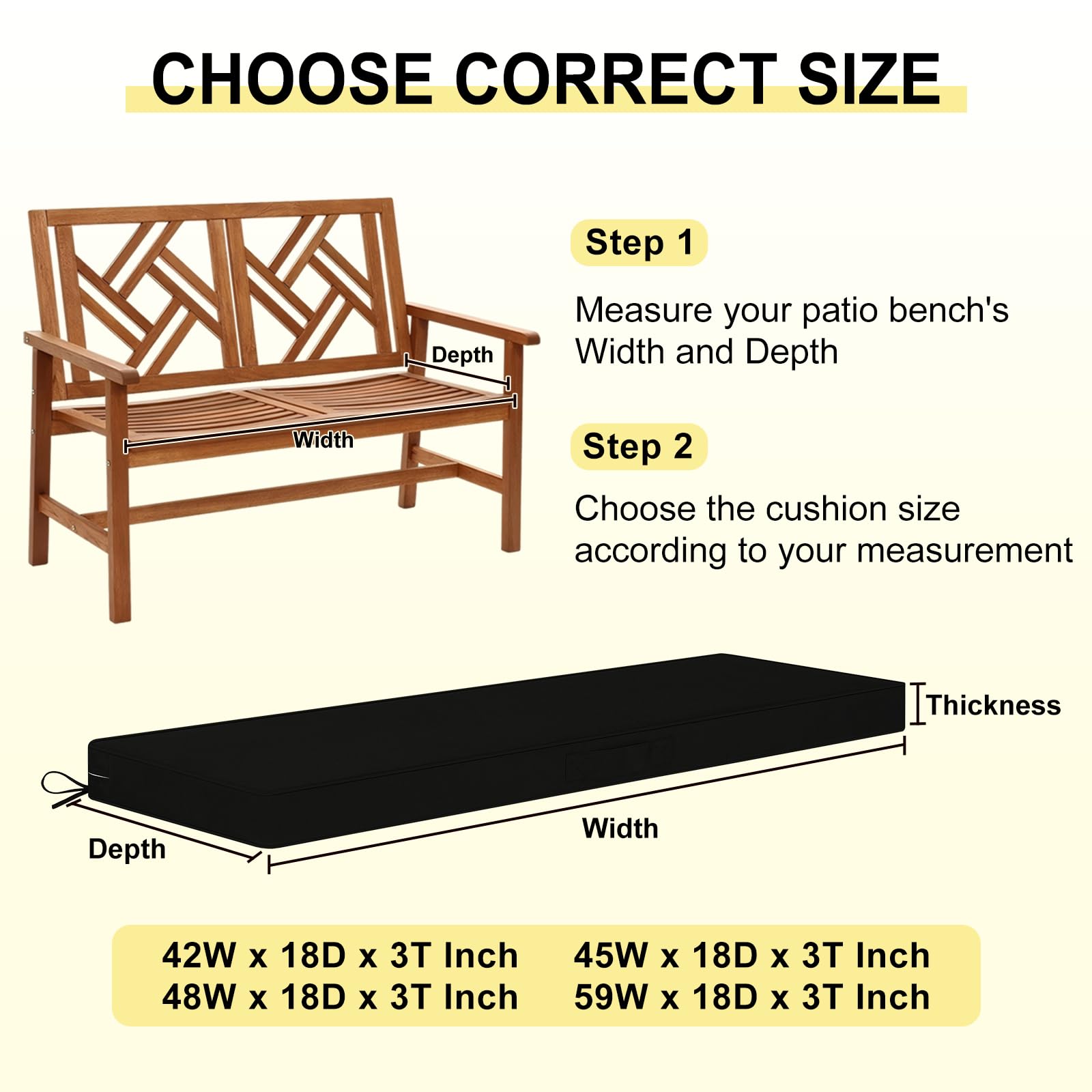 downluxe outdoor bench cushion unpacked showing foam