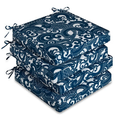 downluxe Outdoor Chair Cushion front view, Blue Carp
