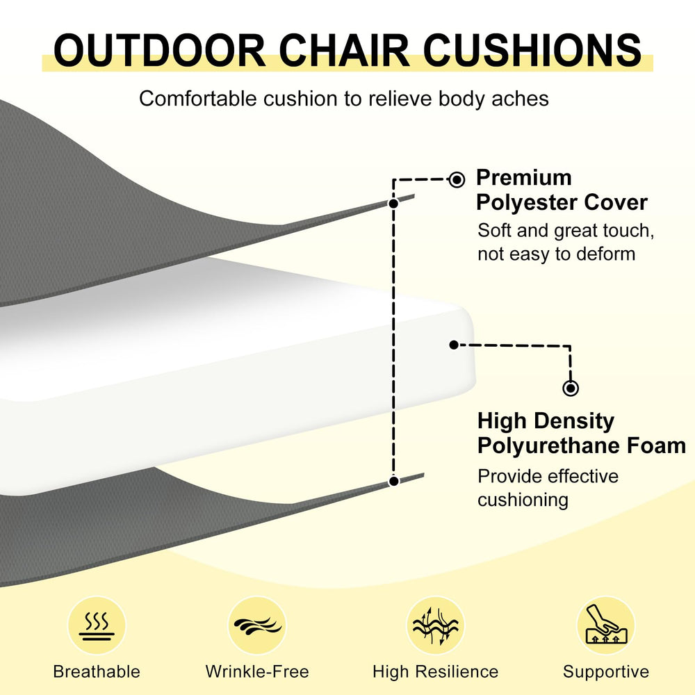 downluxe Outdoor Chair Cushion side view showing thickness
