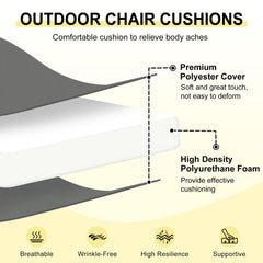 downluxe Outdoor Chair Cushion side view showing thickness