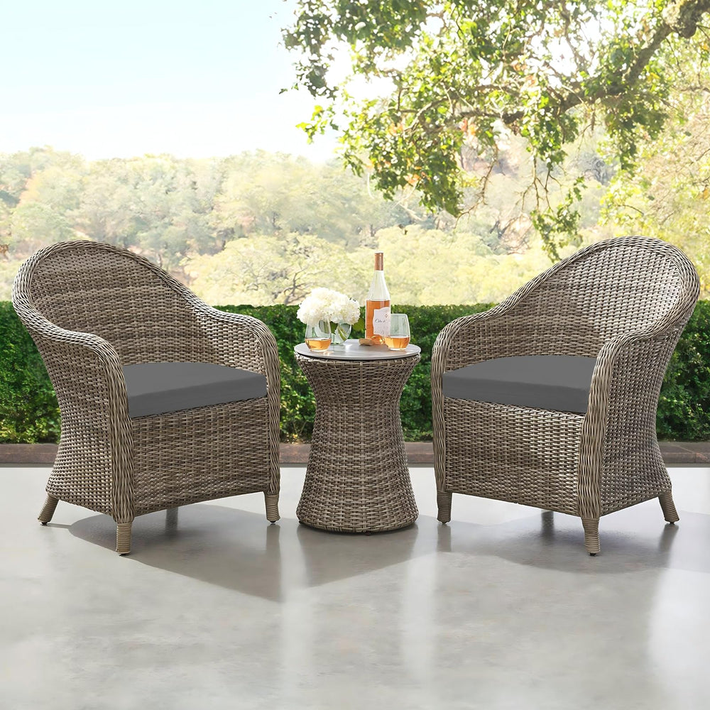 downluxe Outdoor Chair Cushion stacked for storage