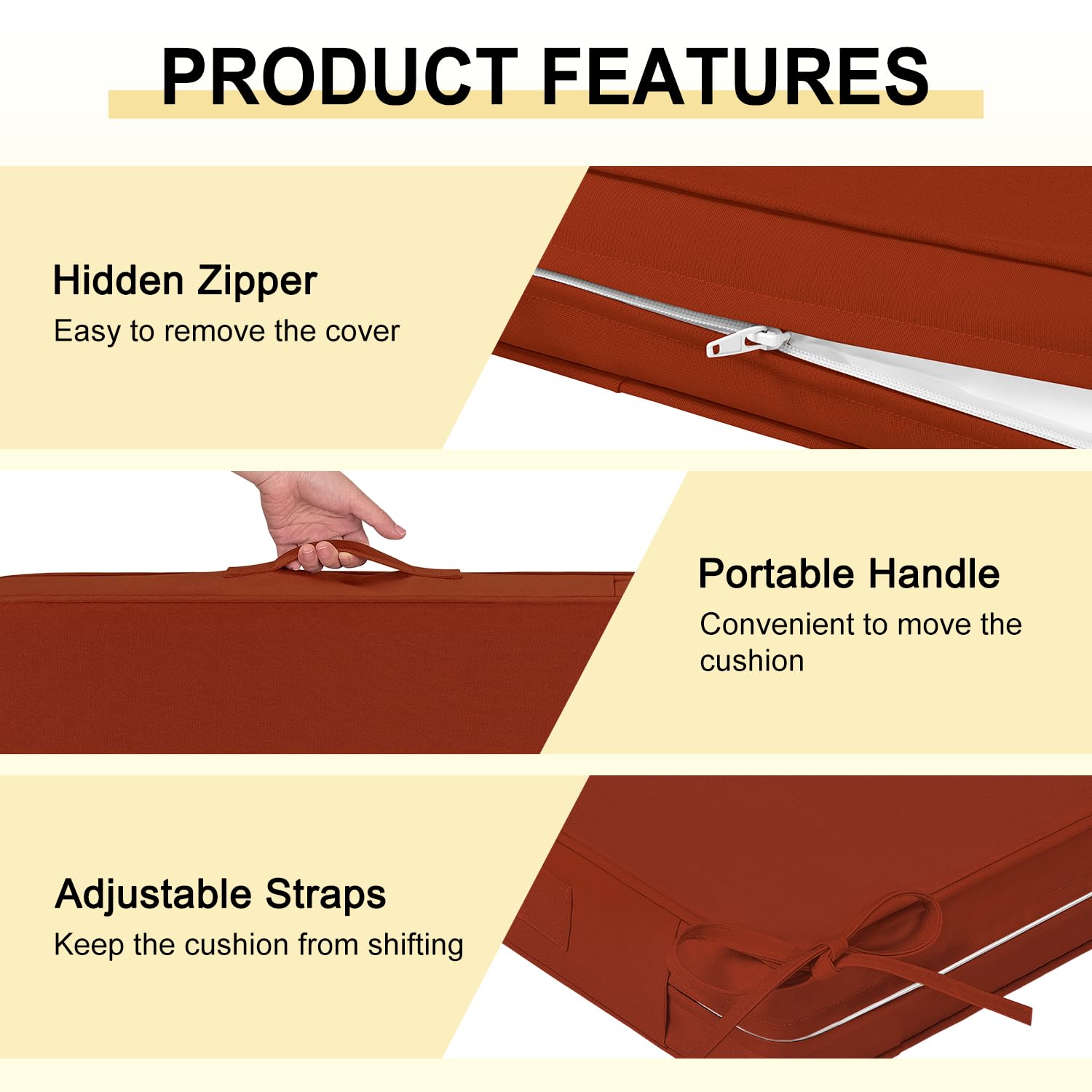downluxe outdoor chair cushion with portable handle