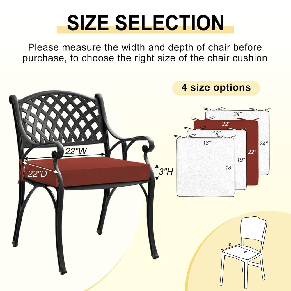 downluxe outdoor chair cushions in a patio setting